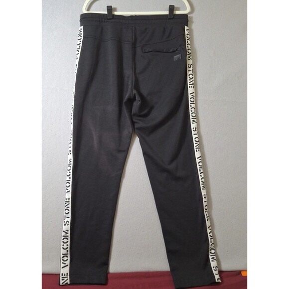 Volcom Stone Track Pants Men's XL Black White Warm Ups Sweat Joggers Drawstring - Picture 7 of 8